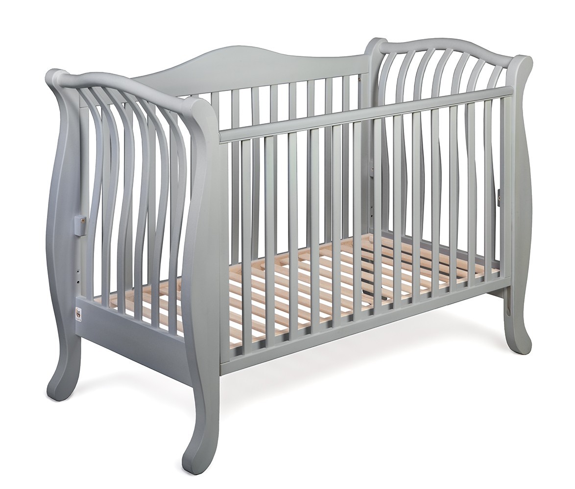 light grey cot bed