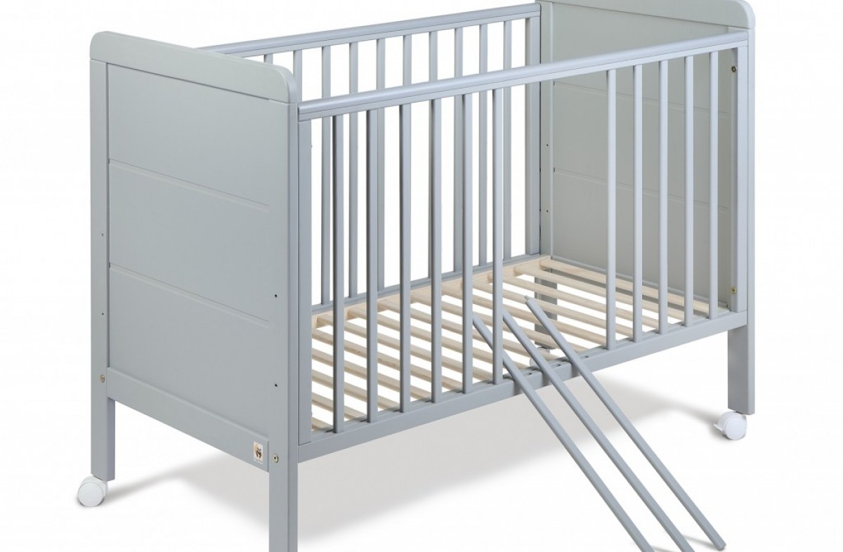 small grey cot